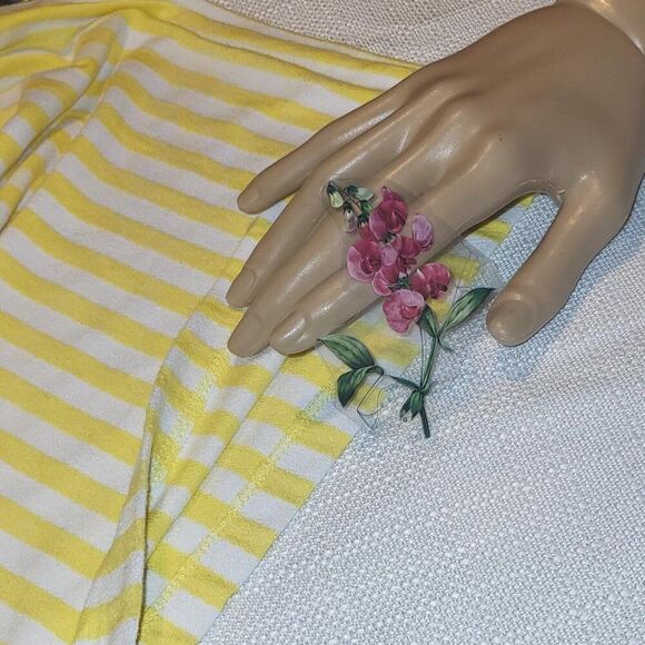 Any Body, New, Women's Whit and Yellow Elastic with Ties Waist, Pants, Size XL - Picture 6 of 6